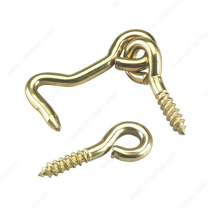 1-1/2 Inch brass gate hook and eye latch hardware.