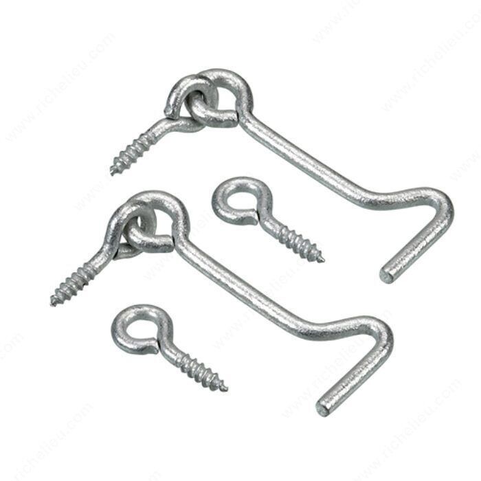 2-1/2 inch galvanized gate hook and eye for outdoor gates.