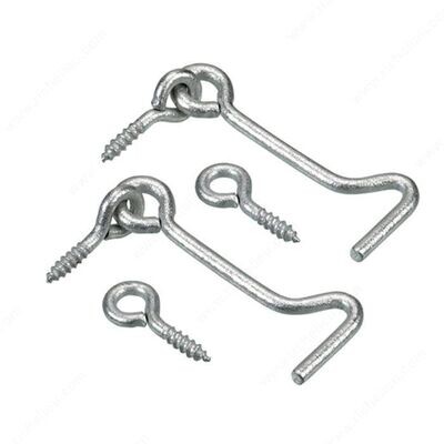 2-1/2 2-1/2 inch galvanized gate hook and eye for outdoor gates.