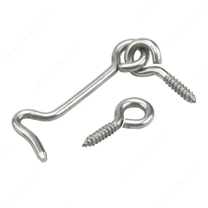 2-1/2 inch stainless steel gate hook and eye for outdoor gates.