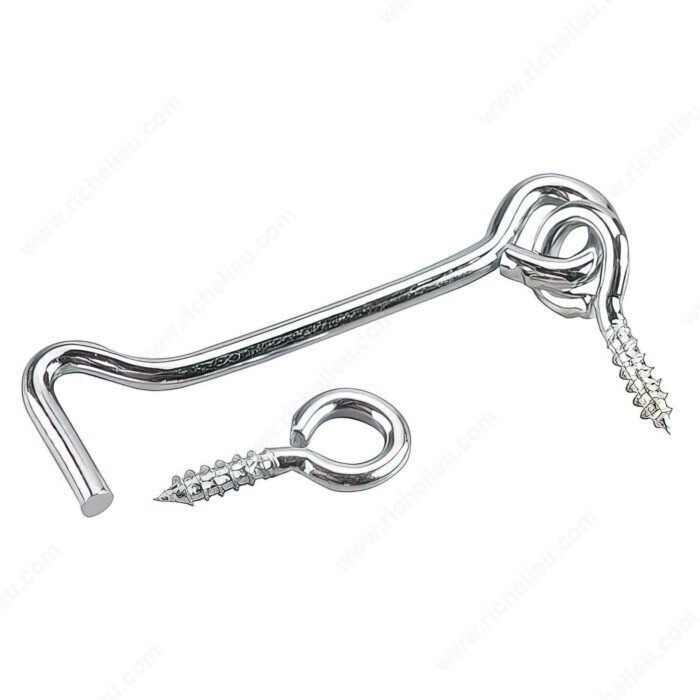 2-1/2 inch zinc gate hook and eye for gates and doors.