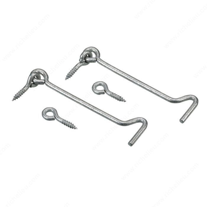 4 4 inch galvanized gate hook and eye for securing gates and shed doors.