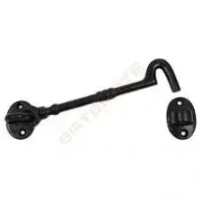 4 4 inch cabin hook in an antique finish for gates and doors.