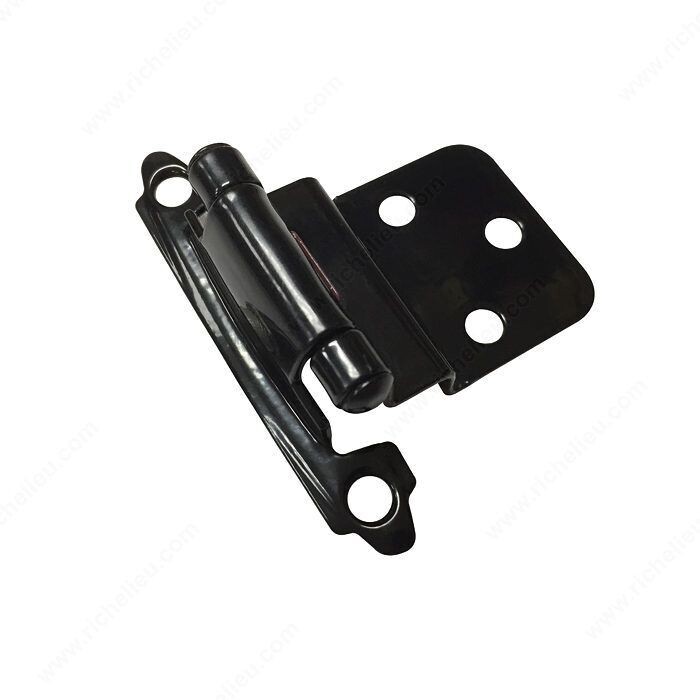2-3/4 inch self-closing semi-concealed cabinet hinge in a black finish.