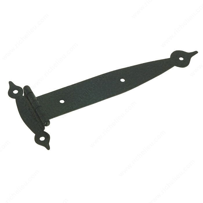 6-1/2 inch decorative wrought iron hinge for gates and cabinet doors.
