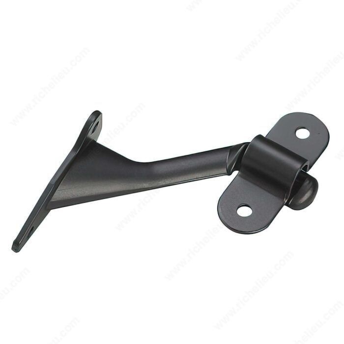 2-1/4 inch handrail bracket in a black finish for mounting stair and hallway rails.