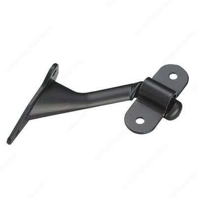 2-1/4 inch handrail bracket in a black finish for mounting stair and hallway rails.