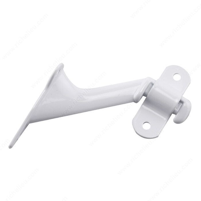 2-1/4 inch handrail bracket in a white finish for mounting stair and hallway rails.
