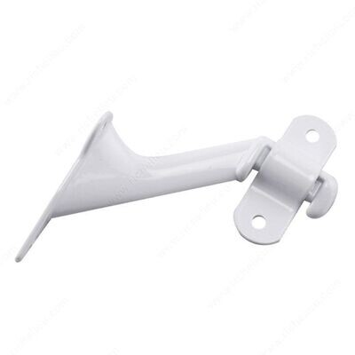 2-1/4 inch handrail bracket in a white finish for mounting stair and hallway rails.