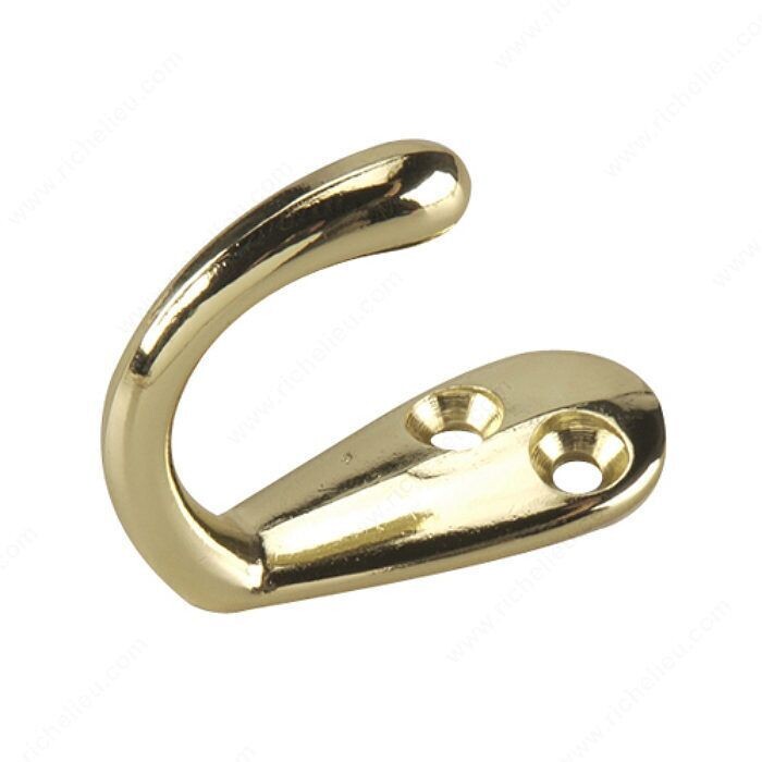1-3/4 inch brass wardrobe hook.