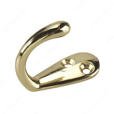 1-3/4 inch brass wardrobe hook.