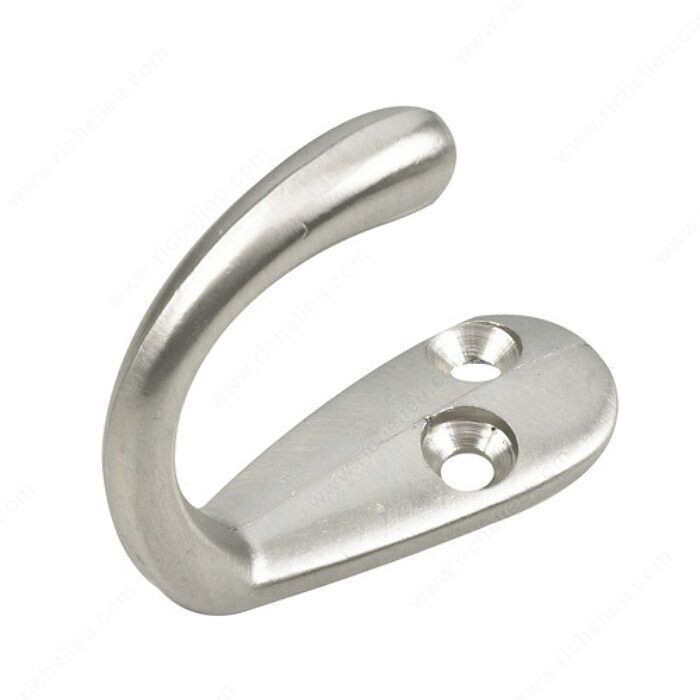 1-3/4 inch brushed nickel wardrobe hook.
