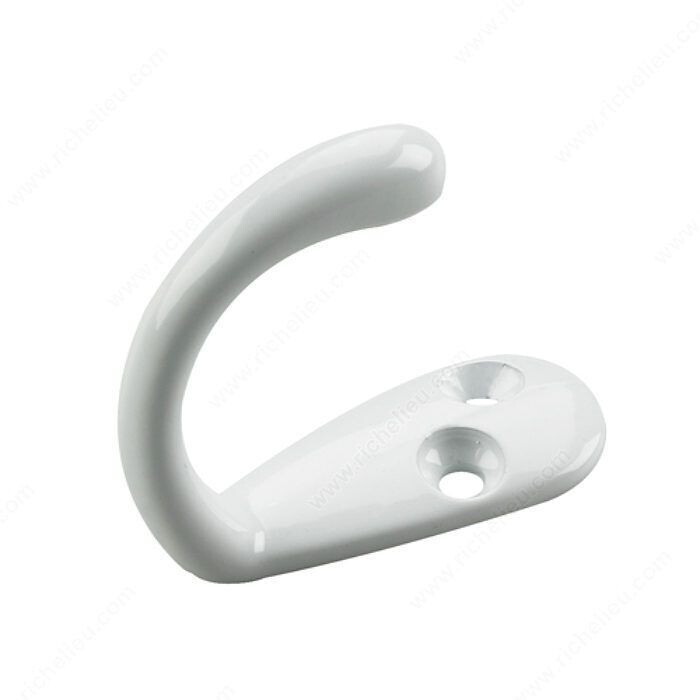 1-3/4 inch white wardrobe hook.