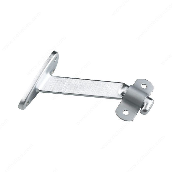 4-1/16 inch heavy duty handrail bracket in brushed chrome finish.