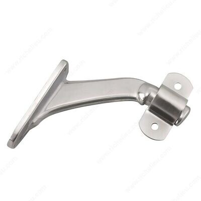 3-3/16 3-3/16 Inch handrail bracket in dull nickel finish for stair and hallway railings.