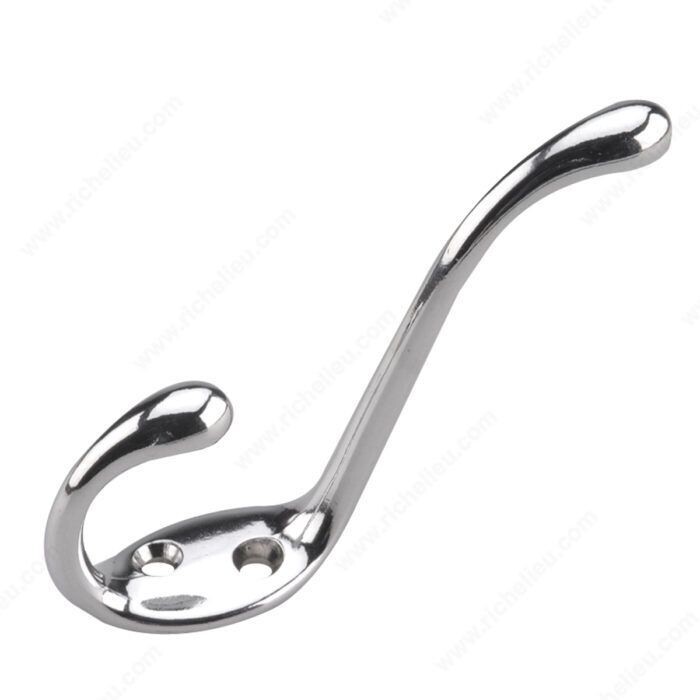 4-1/4 inch chrome coat hook for entryways and mudrooms.