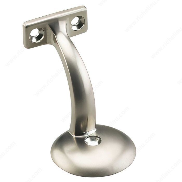 3 inch satin nickel handrail bracket, for mounting stair and hallway rails.