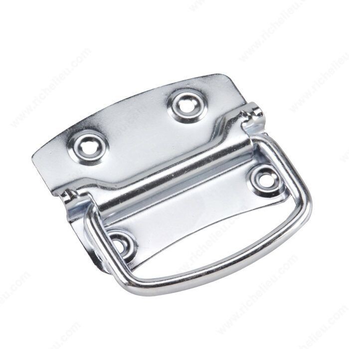 3-1/8 Inch zinc chest handle for trunks and toolboxes.