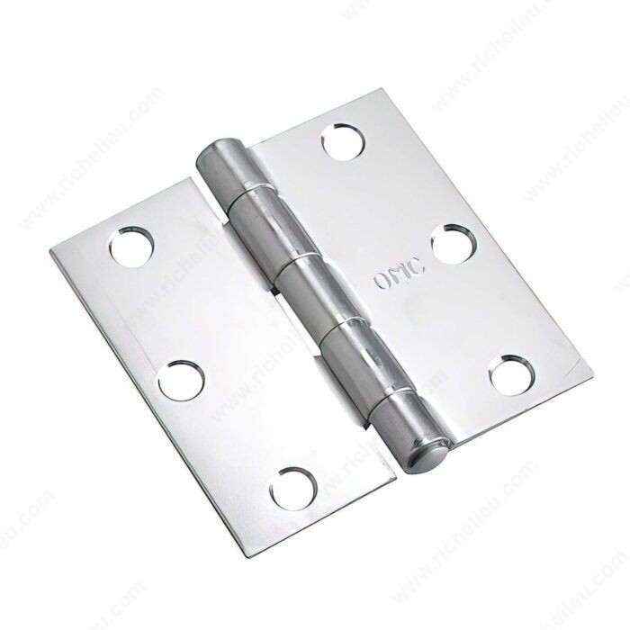 3 3 inch square zinc butt hinge for standard interior doors.