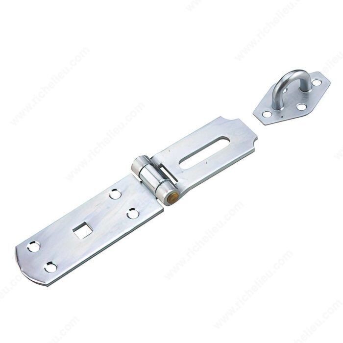 9-3/8 inch heavy duty zinc hasp for securing gates and shed doors.