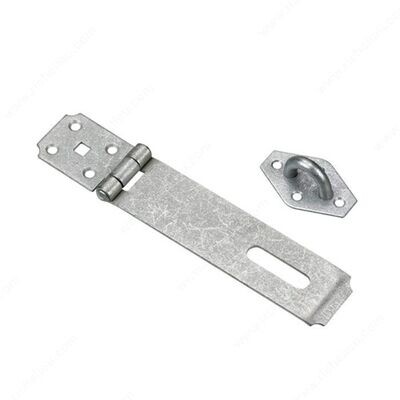 8 inch galvanized hasp for securing sheds and gates.