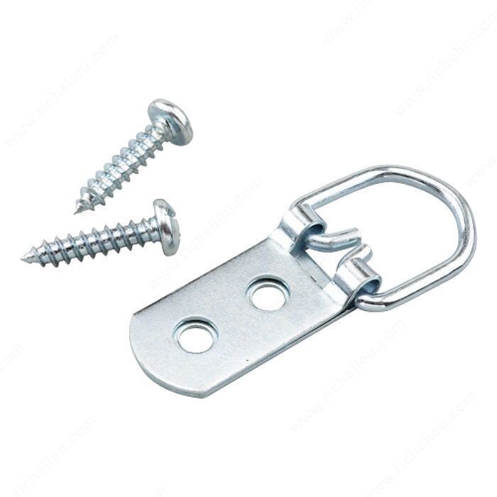 Eyelet picture hangers rated for 35 pounds.