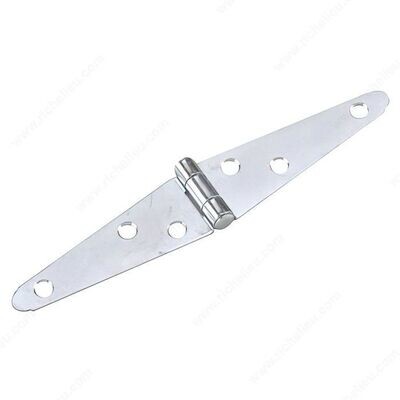 3 3 inch strap hinge in zinc finish, light duty, for gates and chest lids.