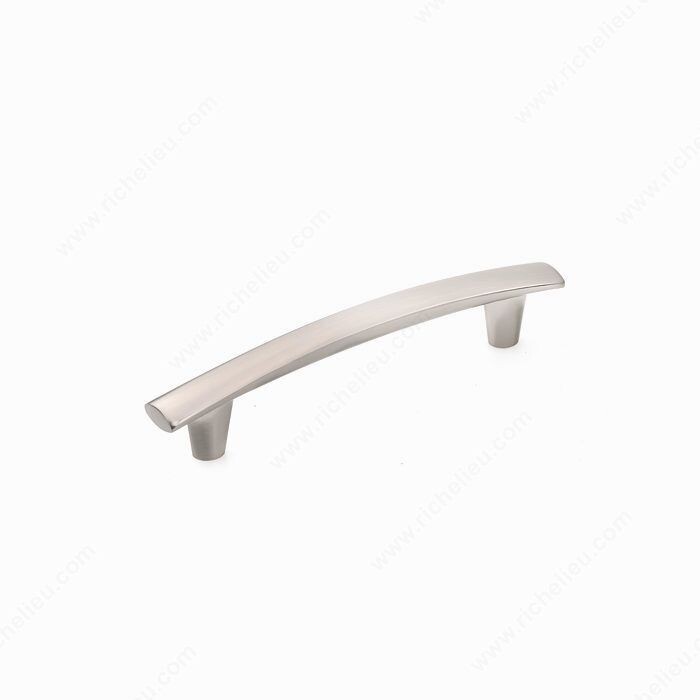 CONTEMPORARY BRUSHED NICKEL PULL Contemporary cabinet pull in a brushed nickel finish.