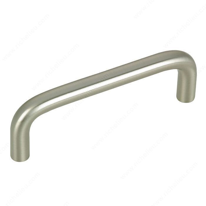 3 inch steel cabinet pull in brushed nickel finish, for drawers and cabinet doors.