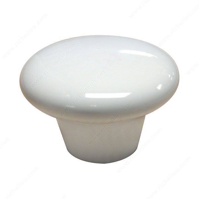 CERAMIC WHITE KNOB White ceramic cabinet knob for drawers and cabinet doors.