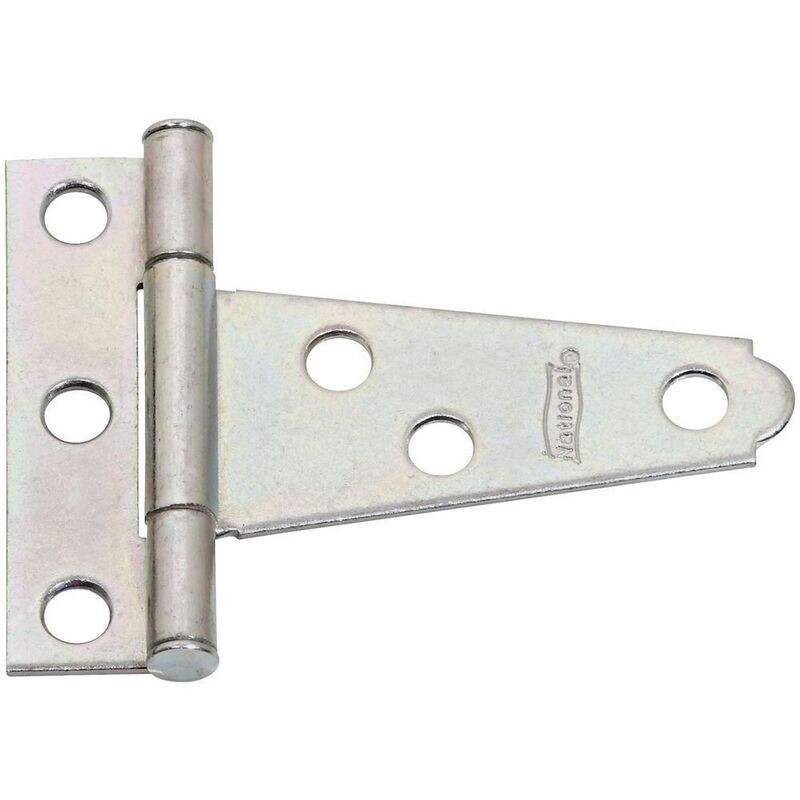 2 2 Inch light duty zinc T-hinge for cabinets and small doors.