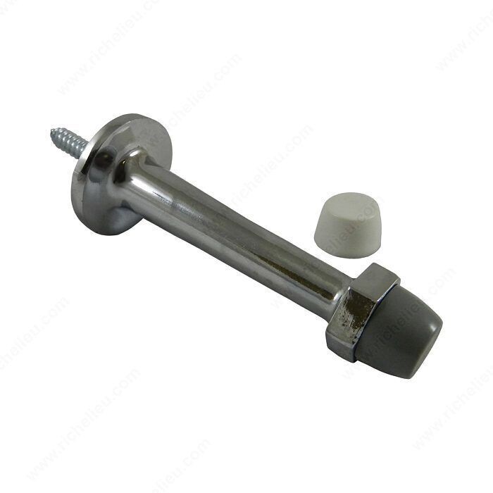 3 3 inch rigid chrome door stop for a permanent floor mount.