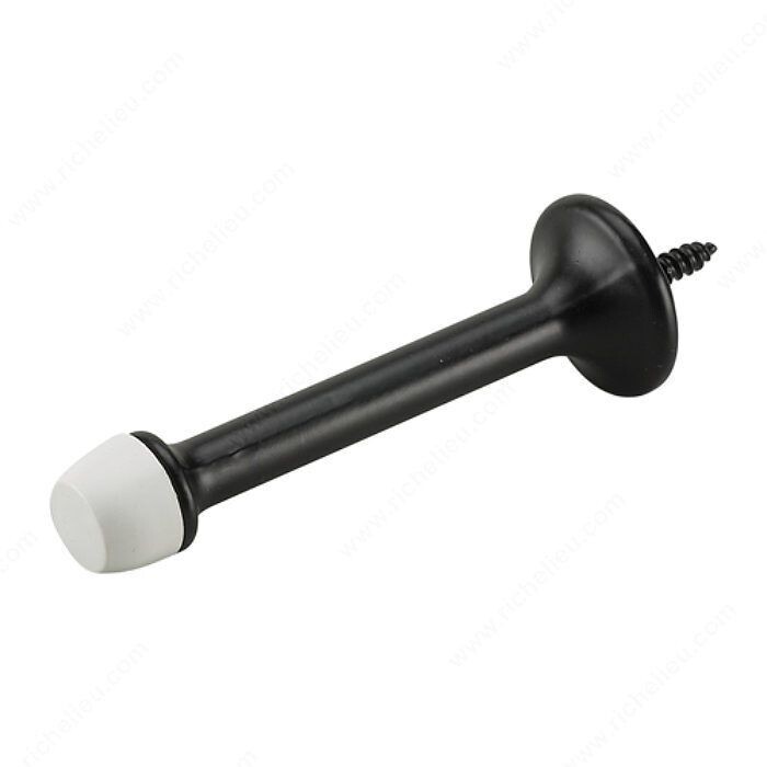 3 3 inch rigid black door stop for mounting a permanent doorstop.