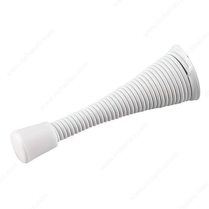 3 3 inch flexible white door stop for cushioning doors against walls.