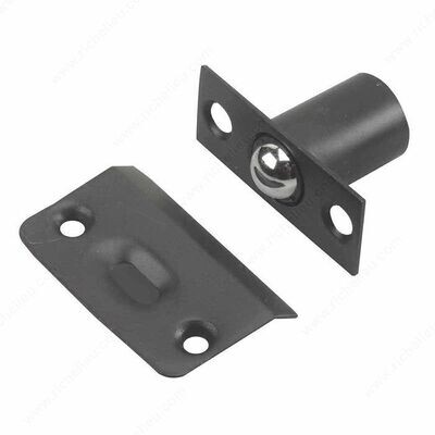 ADJUSTABLE BALL CATCH BLACK Adjustable ball catch in a black finish for cabinet and closet doors.