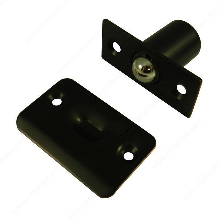 ADJUSTABLE BALL CATCH OIL-RUBBED BRONZE Adjustable ball catch in an oil-rubbed bronze finish for cabinet doors.