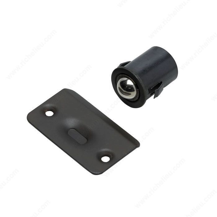 ADJUSTABLE BALL CATCH OIL-RUBBED BRONZE Adjustable ball catch in an oil-rubbed bronze finish for closet doors.