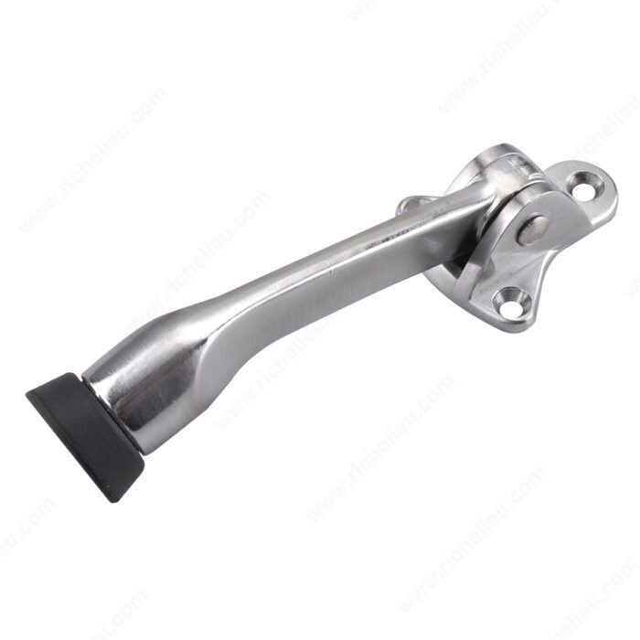 5 5 Inch flip down door stop for holding doors open flush with the floor.