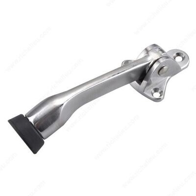 5 5 Inch flip down door stop for holding doors open flush with the floor.