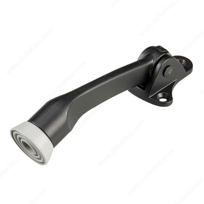 5 inch flip down door stop in black for holding doors open.