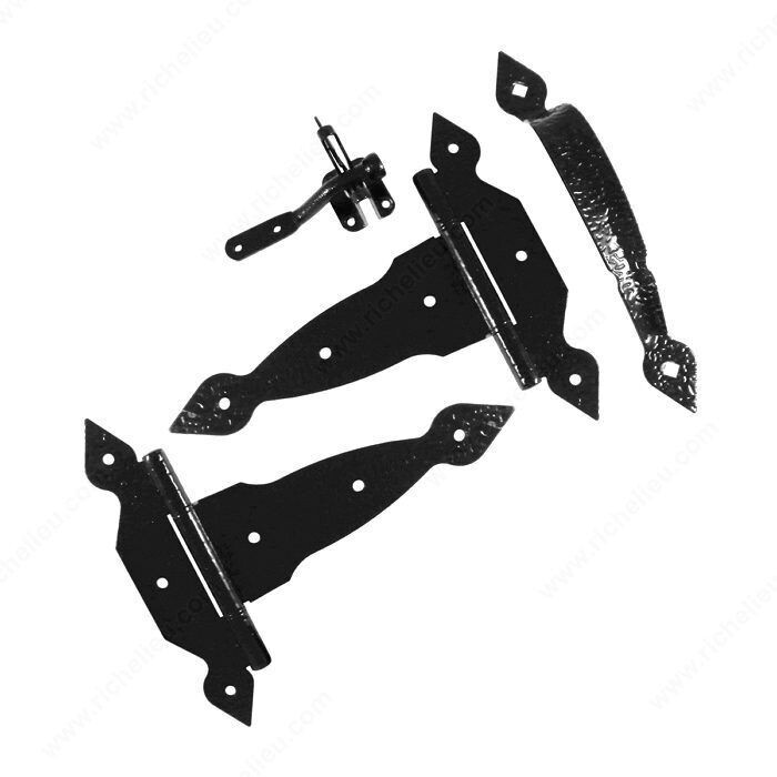 8 8 inch black decorative gate hardware kit for garden gates.