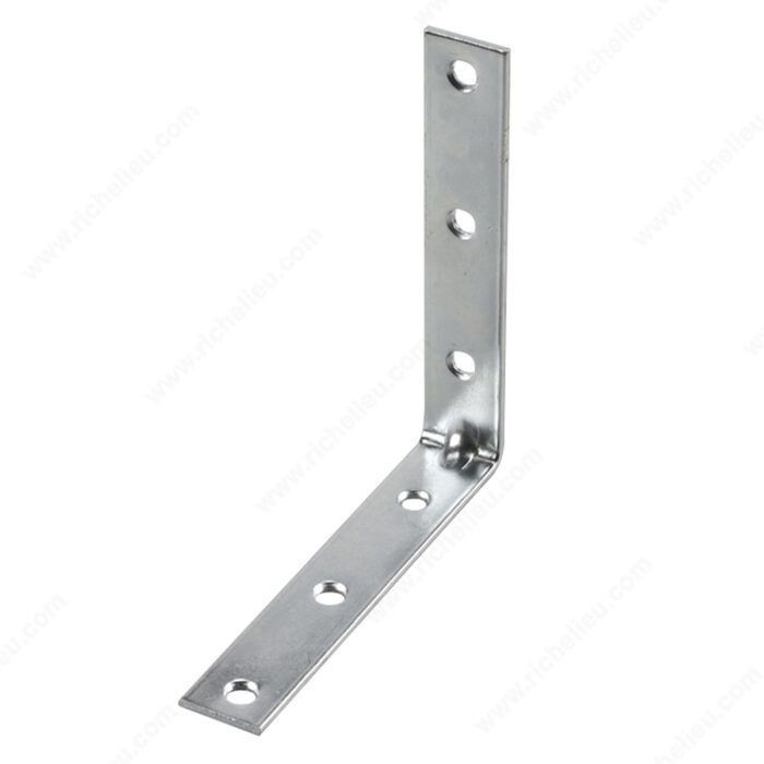 6 by 1-1/8 inch corner brace for reinforcing shelves and frames.