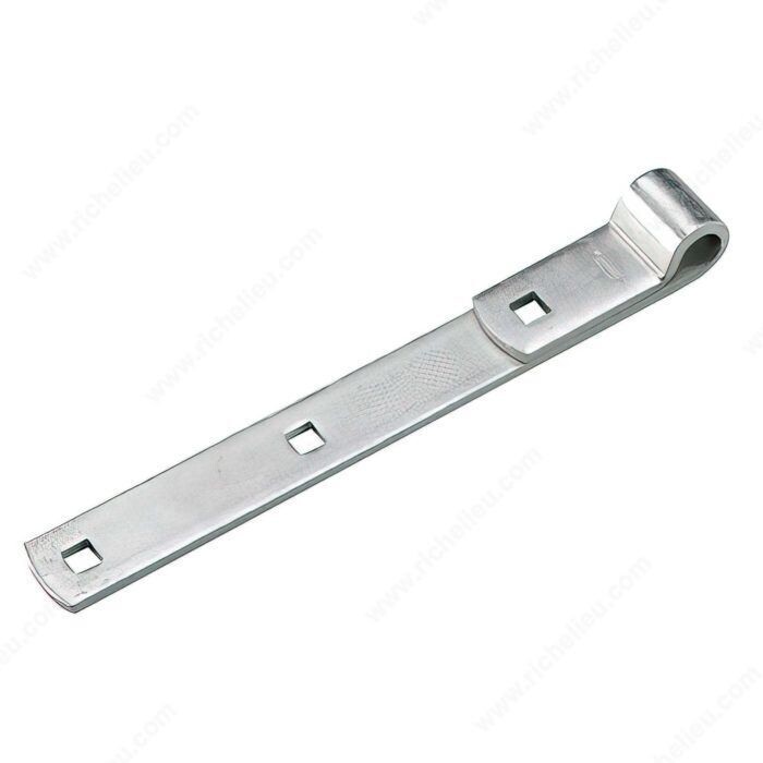 10 by 5/8 inch zinc strap hinge for gates and barn doors.