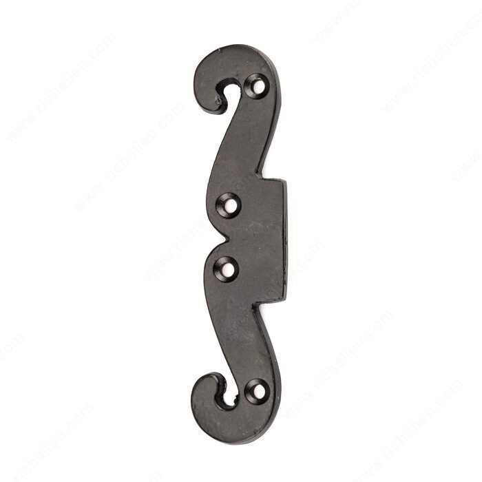 Decorative false hinge for barn doors, for a classic strap hinge look.