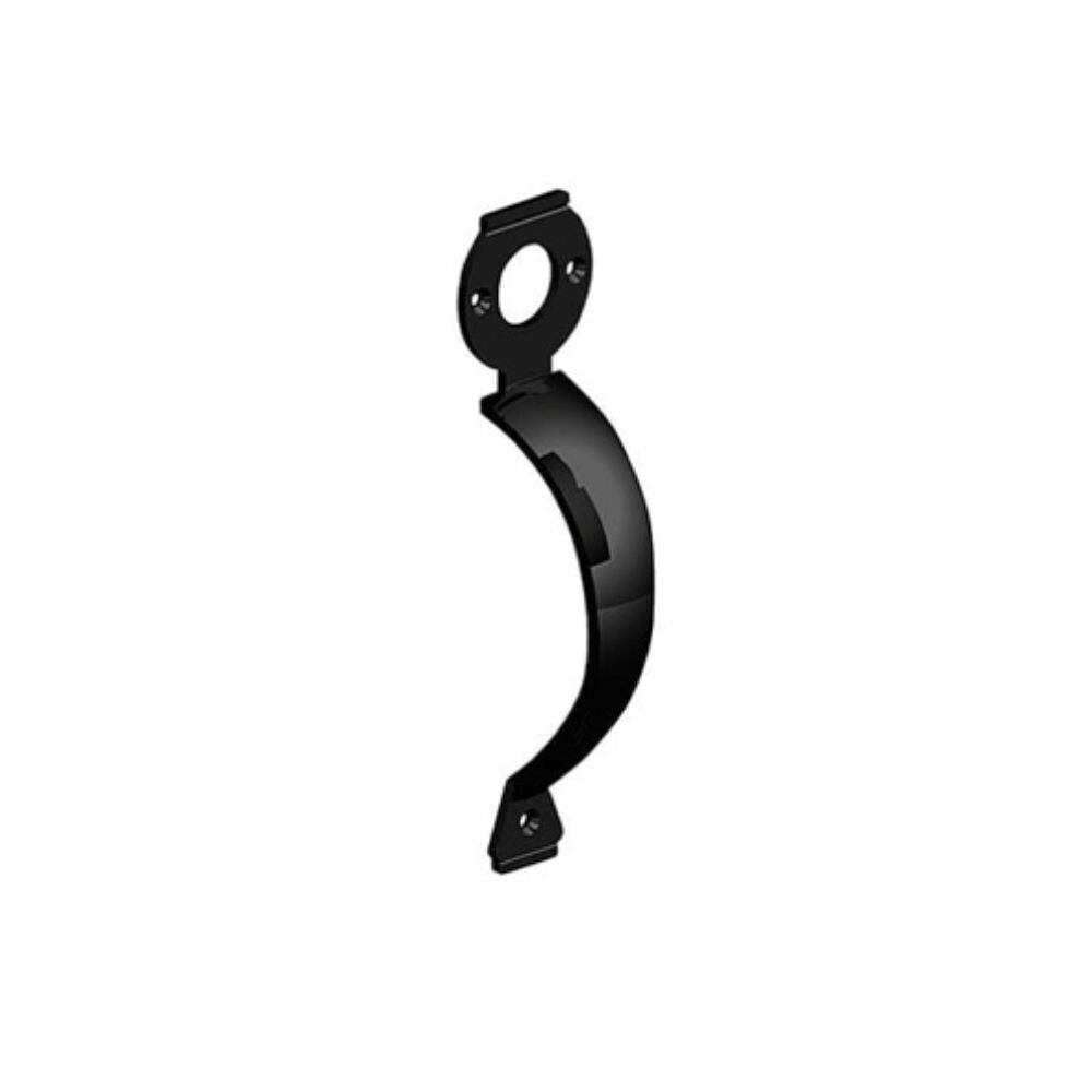 8 inch black rim lock handle for traditional door hardware.