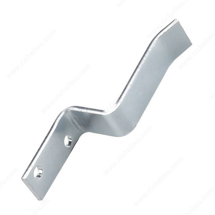 Zinc plated bar holder bracket for securing doors with a wood bar.