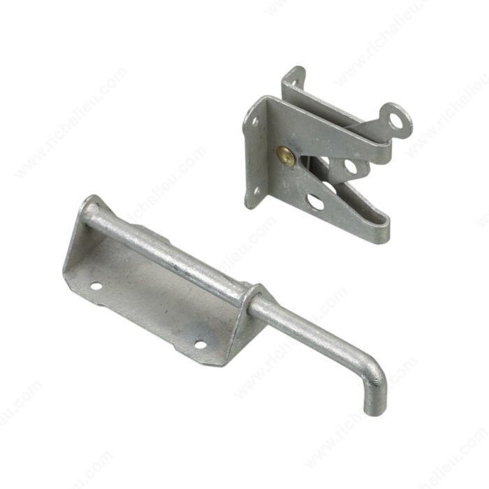 Heavy duty galvanized gate latch for outdoor fences and gates.