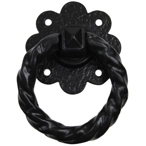 4 4 inch ring handle in an antique finish, for cabinet and drawer fronts.