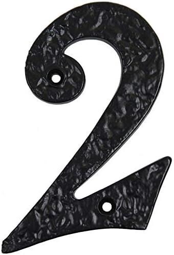 ANTIQUE 5 Antique finish 5 inch house number 2 for entryway address signage.