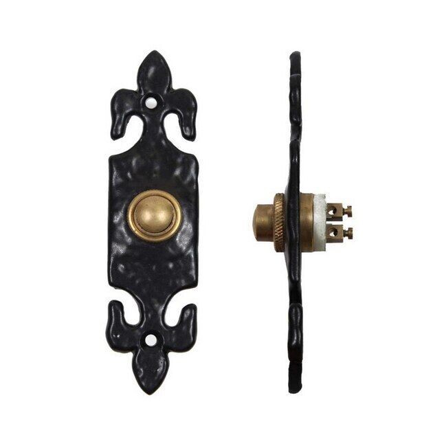 ORNAMENTAL BELL PUSH EPOXY BLACK Ornamental doorbell push button, black epoxy finish.